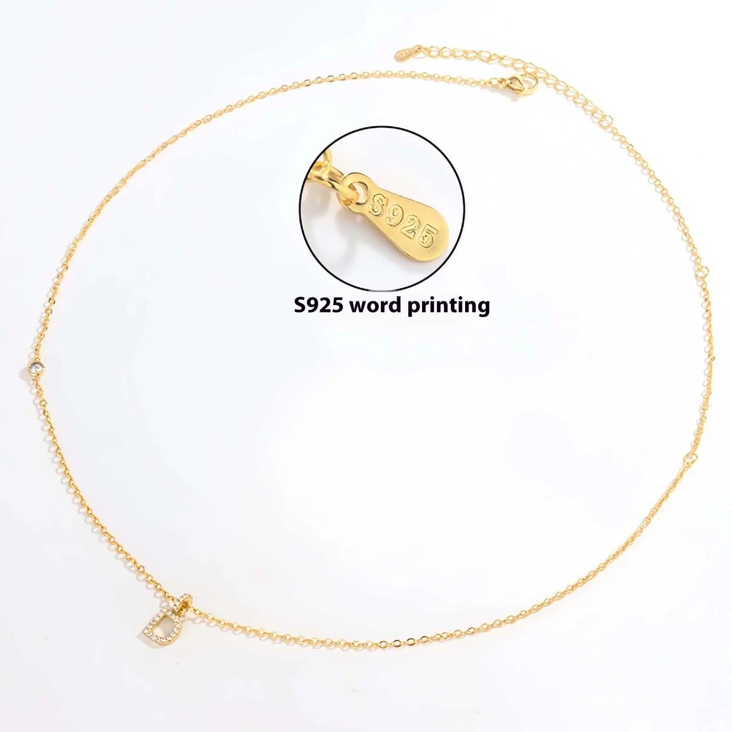 Collier Double Polyvalent Argent 925 Lettre Dorée - Style Sophistiqué - BMYANY