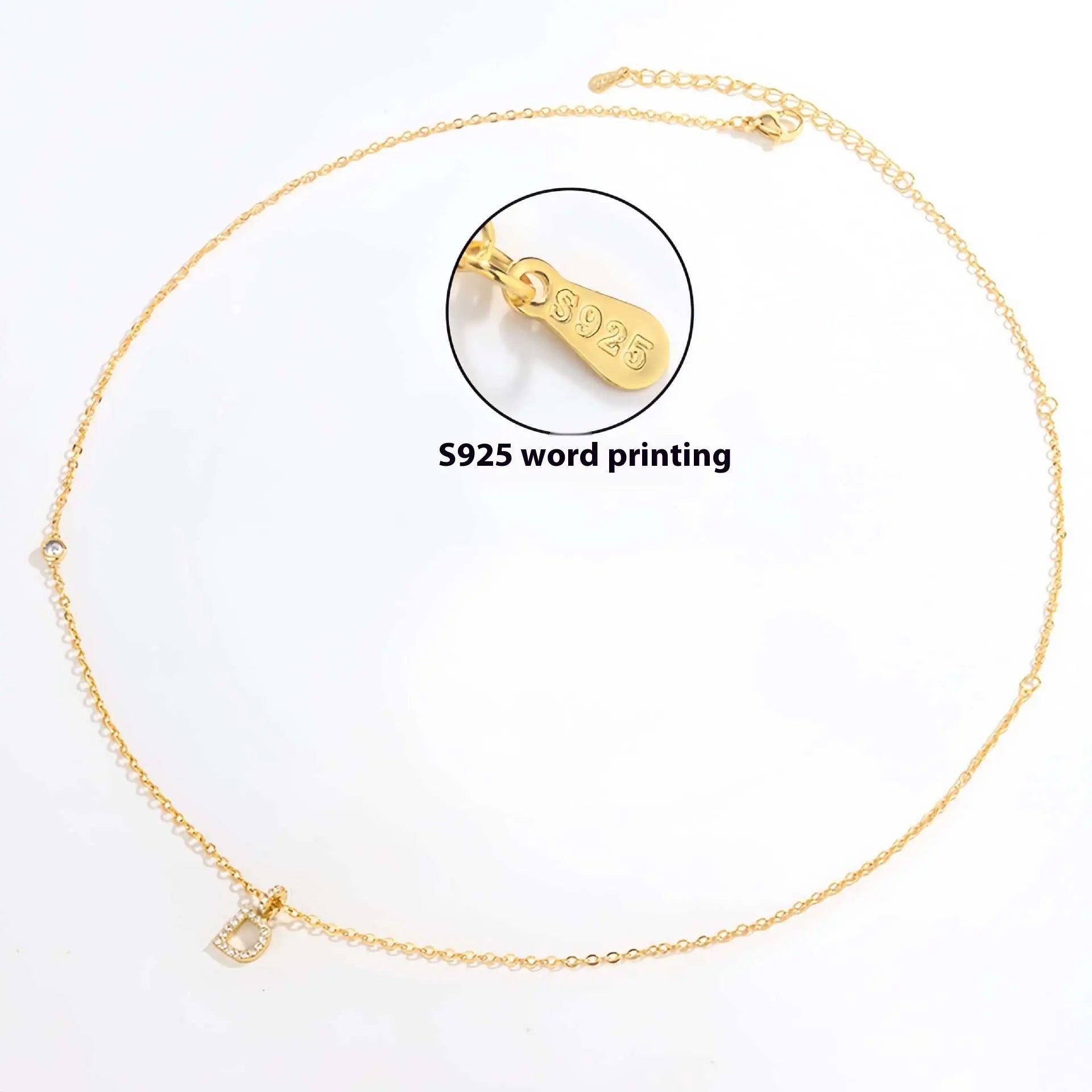 Collier Double Polyvalent Argent 925 Lettre Dorée - Style Sophistiqué - BMYANY