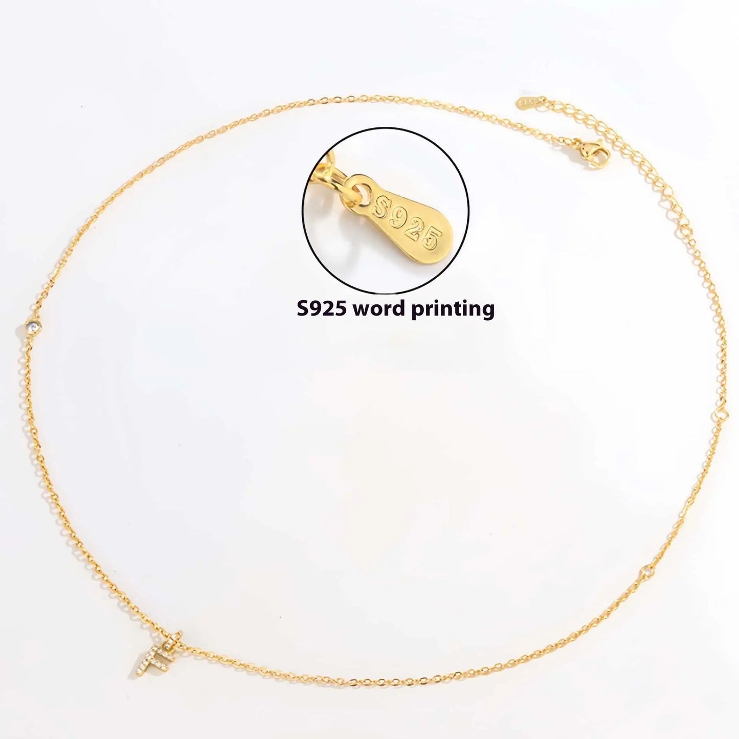 Collier Double Polyvalent Argent 925 Lettre Dorée - Style Sophistiqué - BMYANY