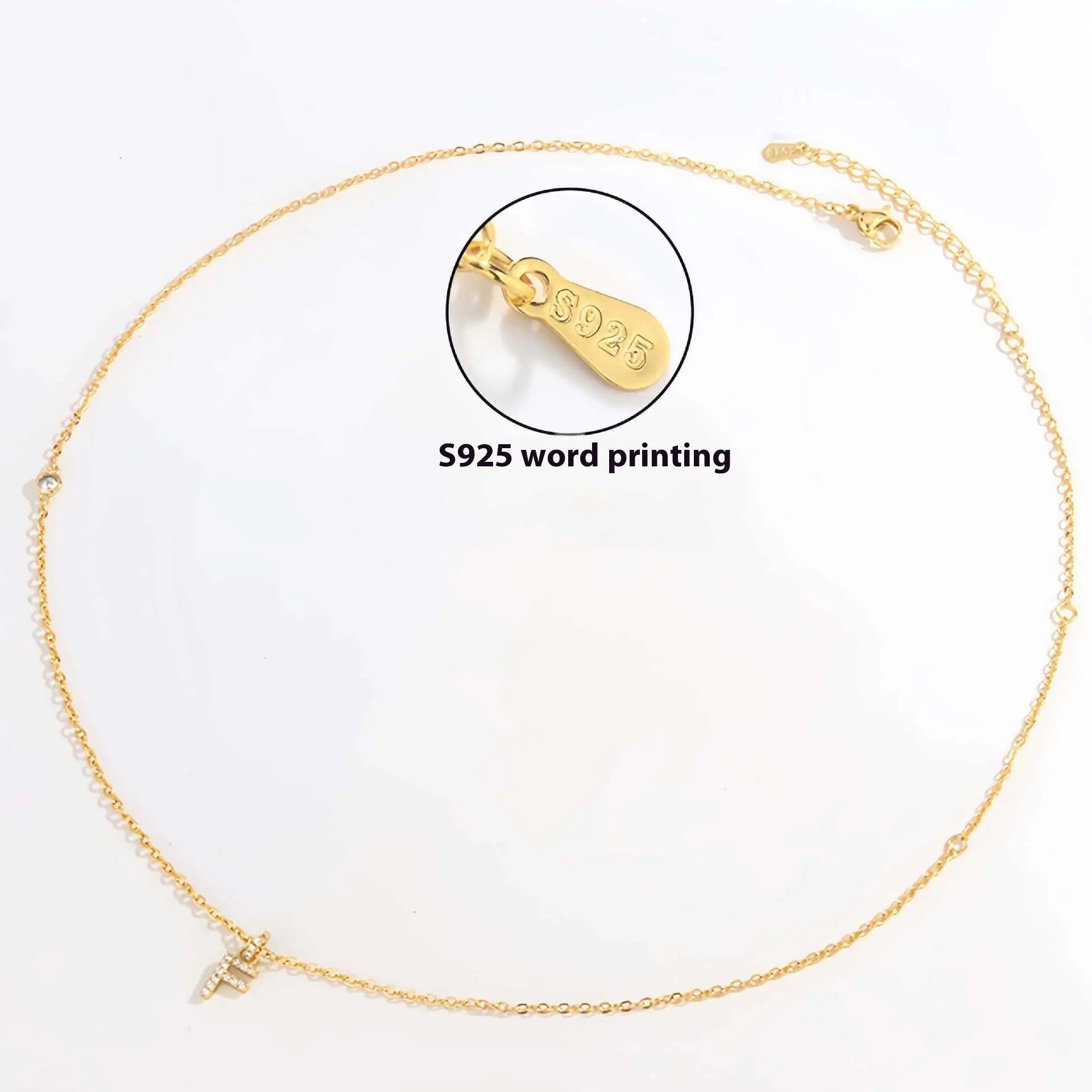 Collier Double Polyvalent Argent 925 Lettre Dorée - Style Sophistiqué - BMYANY