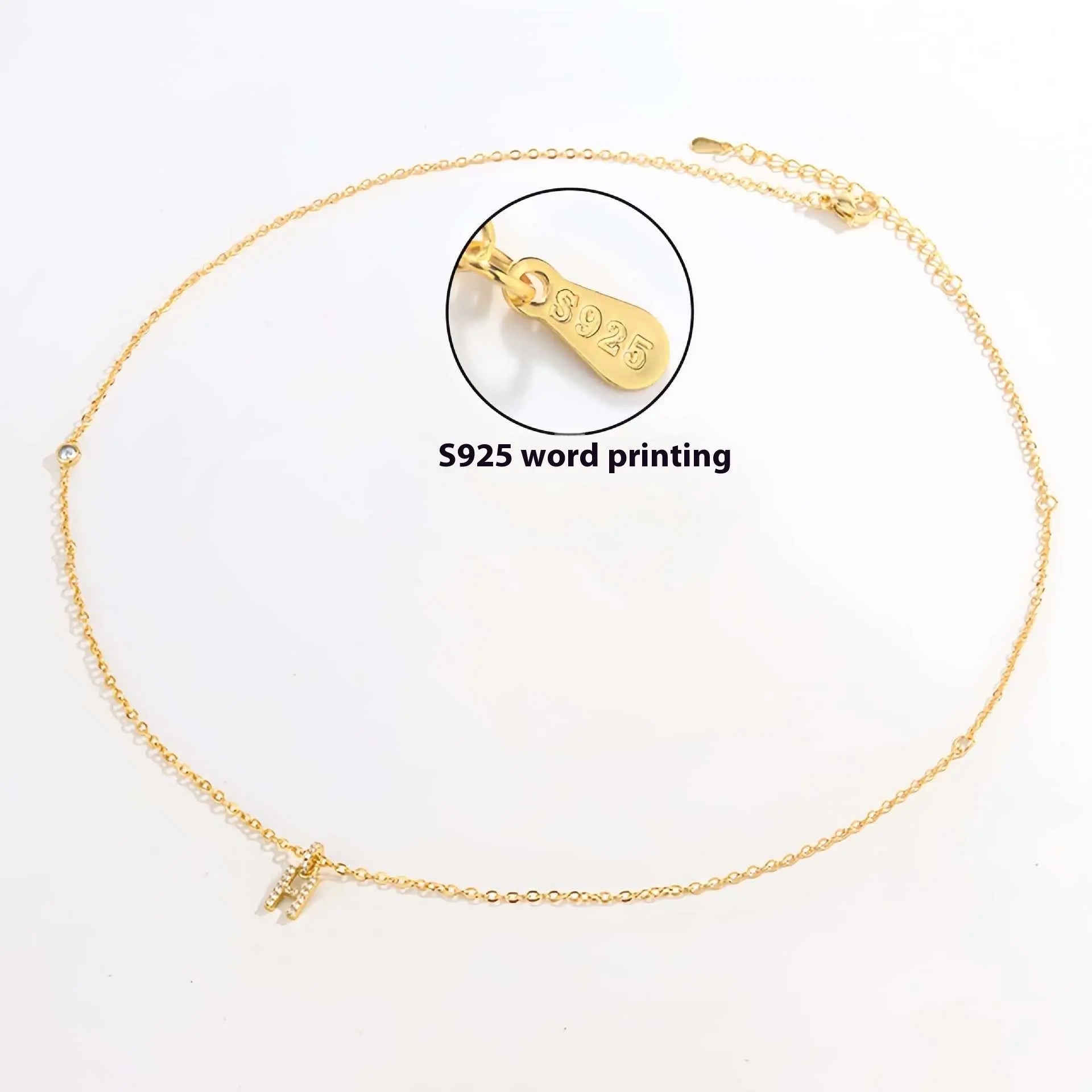 Collier Double Polyvalent Argent 925 Lettre Dorée - Style Sophistiqué - BMYANY