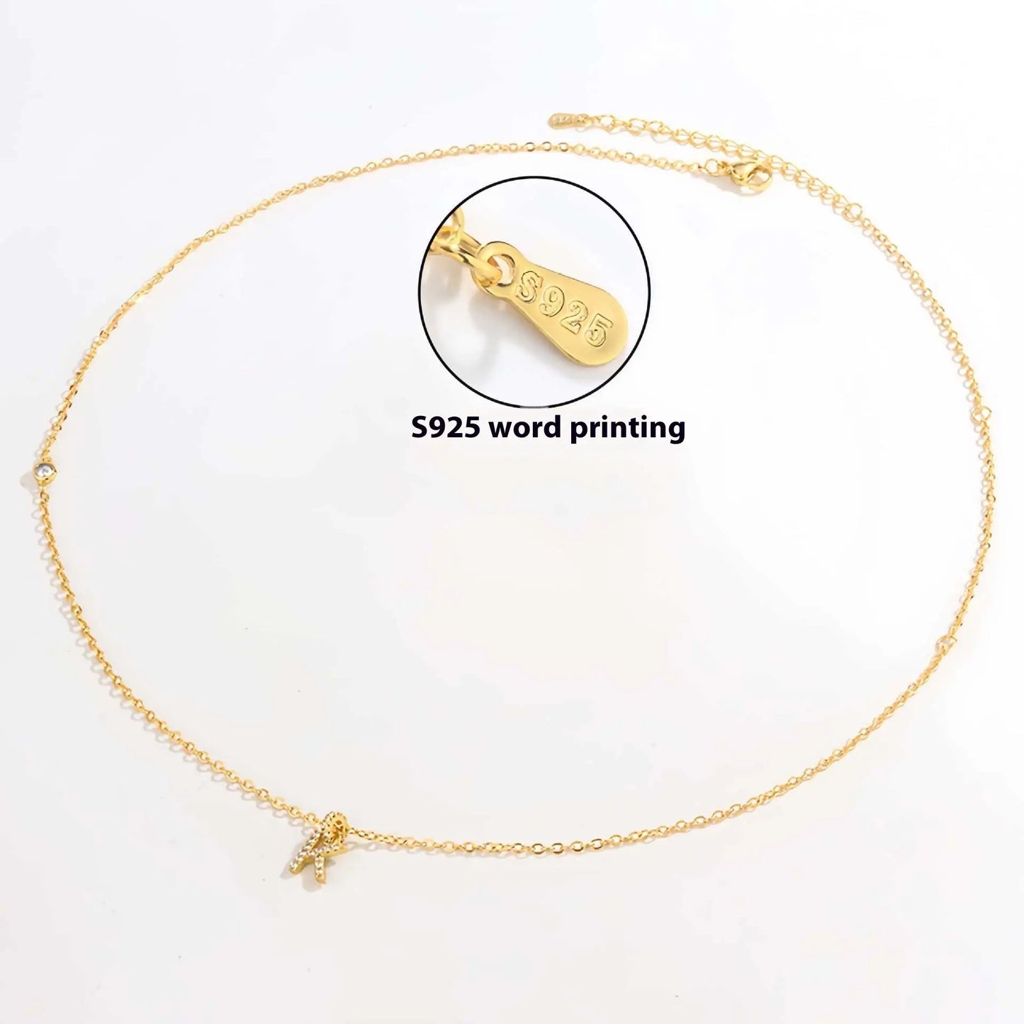 Collier Double Polyvalent Argent 925 Lettre Dorée - Style Sophistiqué - BMYANY