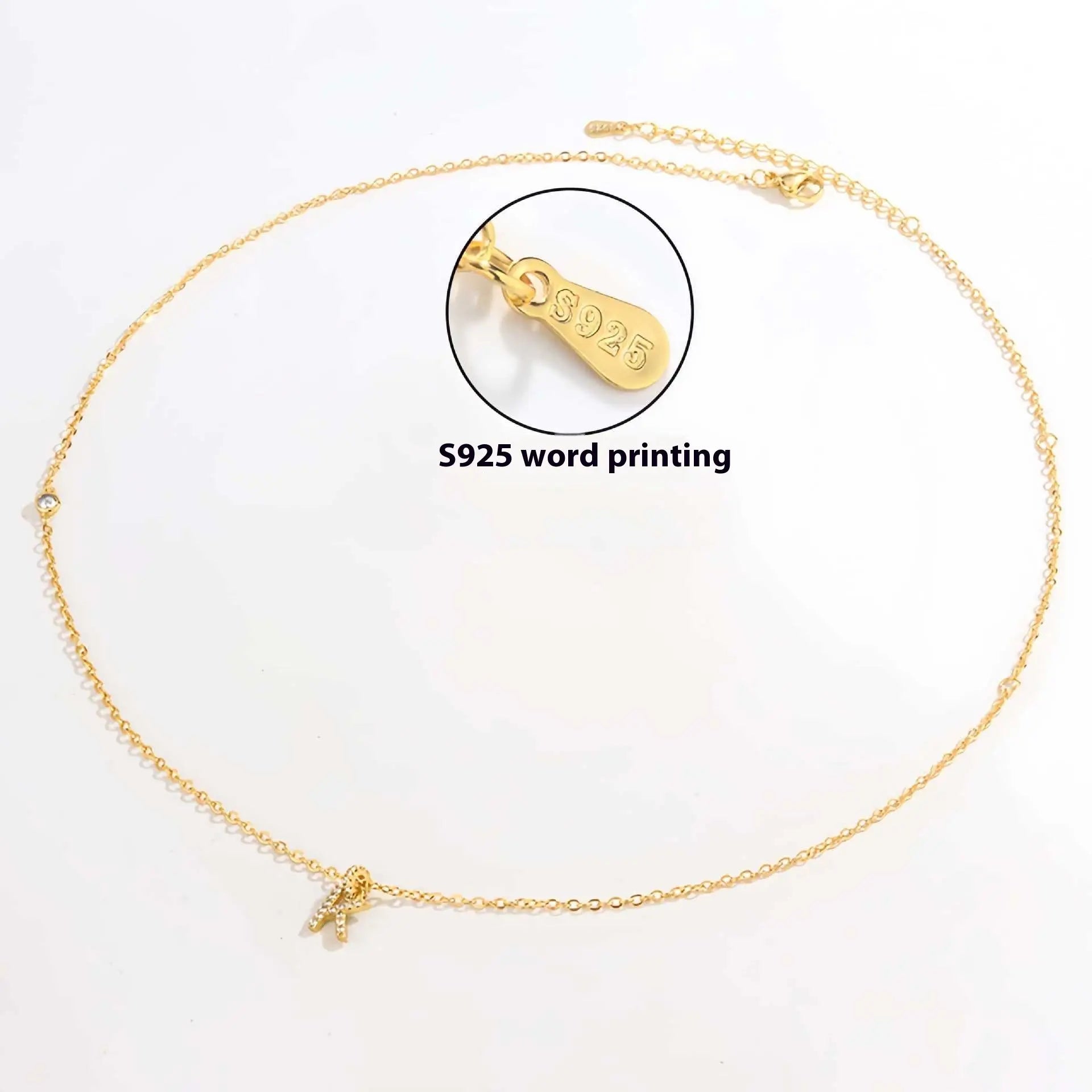 Collier Double Polyvalent Argent 925 Lettre Dorée - Style Sophistiqué - BMYANY