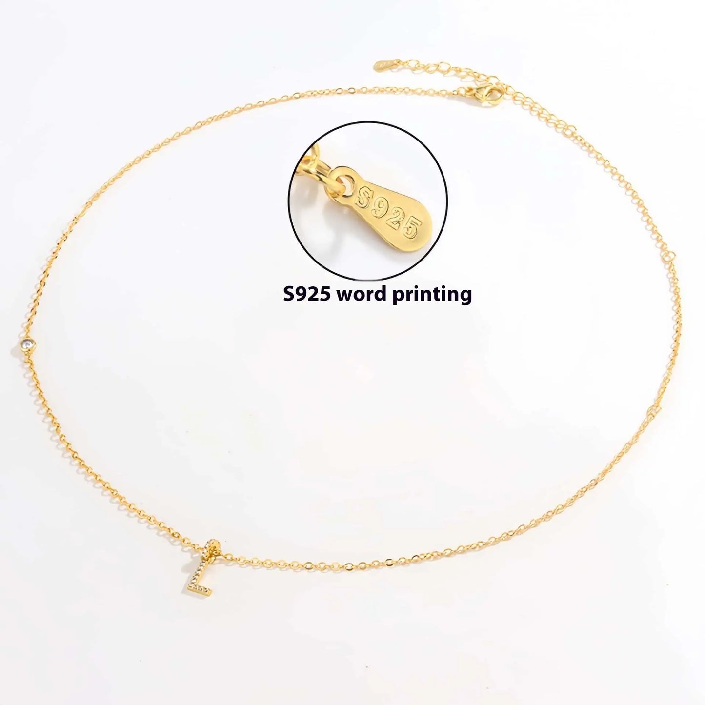 Collier Double Polyvalent Argent 925 Lettre Dorée - Style Sophistiqué - BMYANY