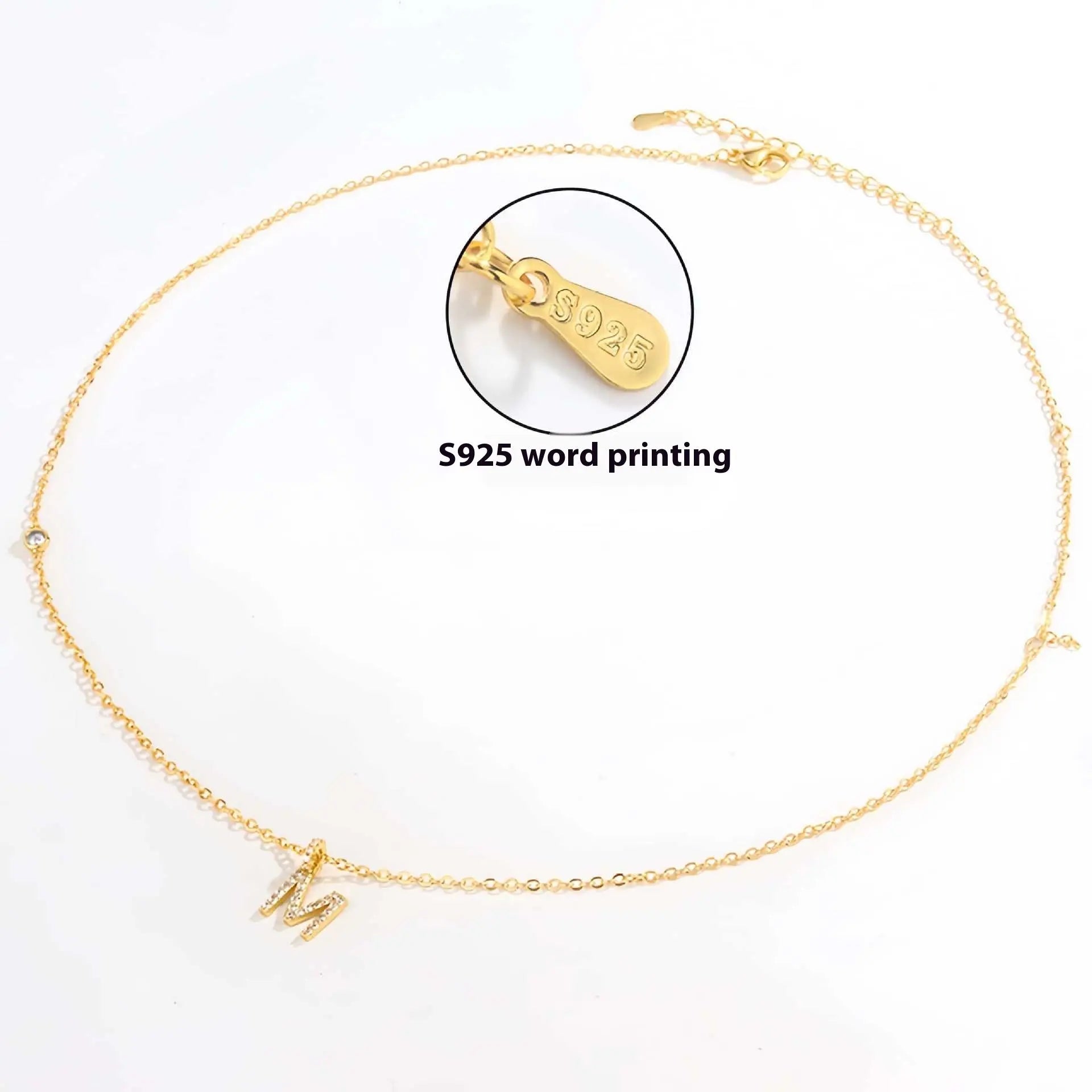 Collier Double Polyvalent Argent 925 Lettre Dorée - Style Sophistiqué - BMYANY