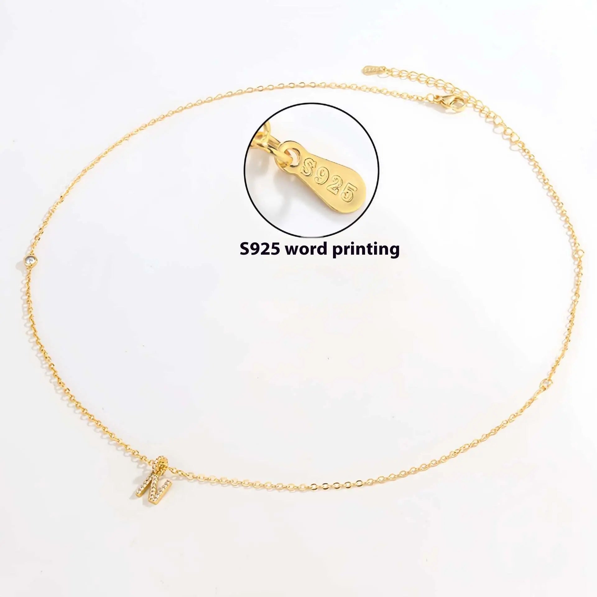 Collier Double Polyvalent Argent 925 Lettre Dorée - Style Sophistiqué - BMYANY
