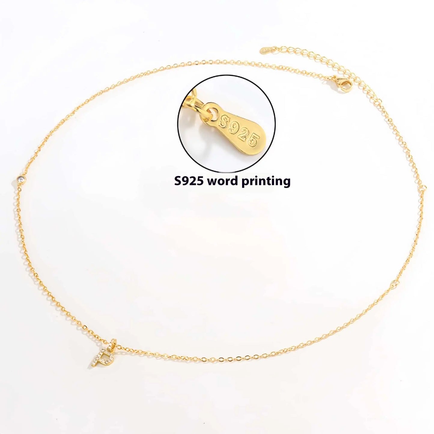 Collier Double Polyvalent Argent 925 Lettre Dorée - Style Sophistiqué - BMYANY