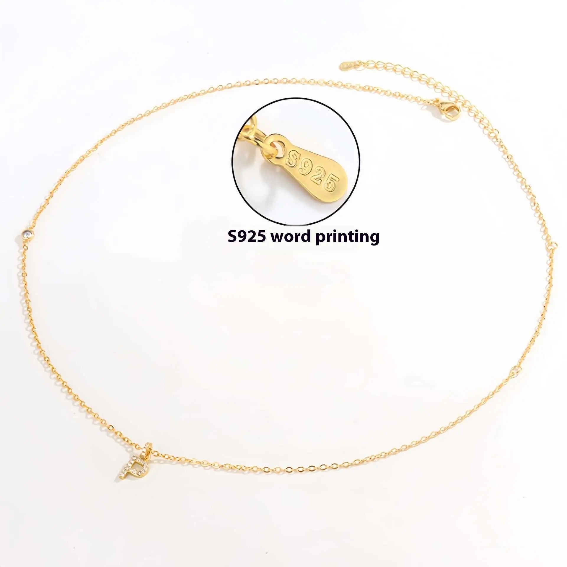 Collier Double Polyvalent Argent 925 Lettre Dorée - Style Sophistiqué - BMYANY