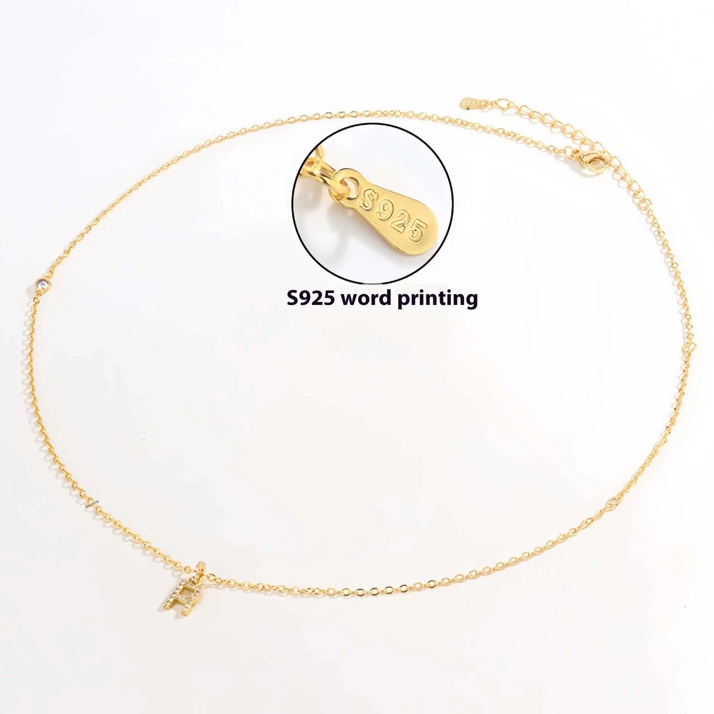 Collier Double Polyvalent Argent 925 Lettre Dorée - Style Sophistiqué - BMYANY