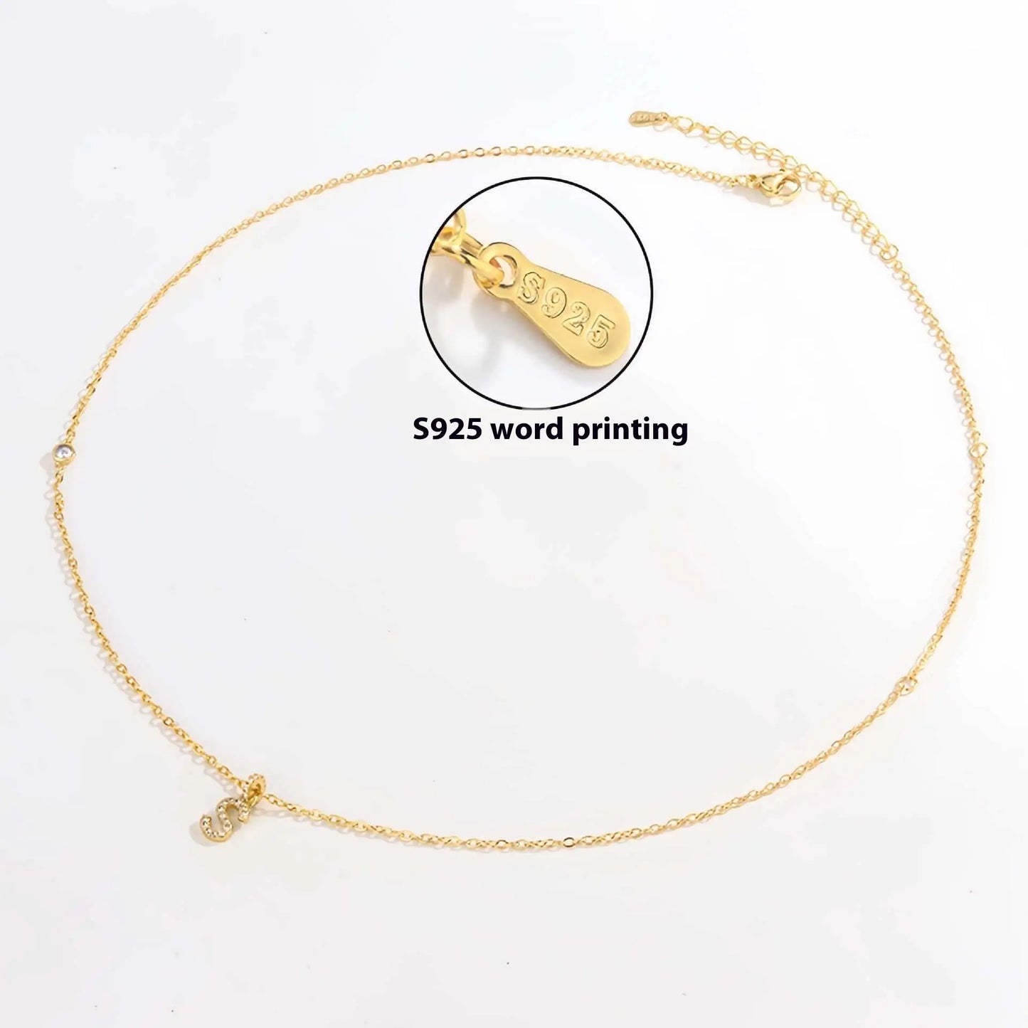 Collier Double Polyvalent Argent 925 Lettre Dorée - Style Sophistiqué - BMYANY