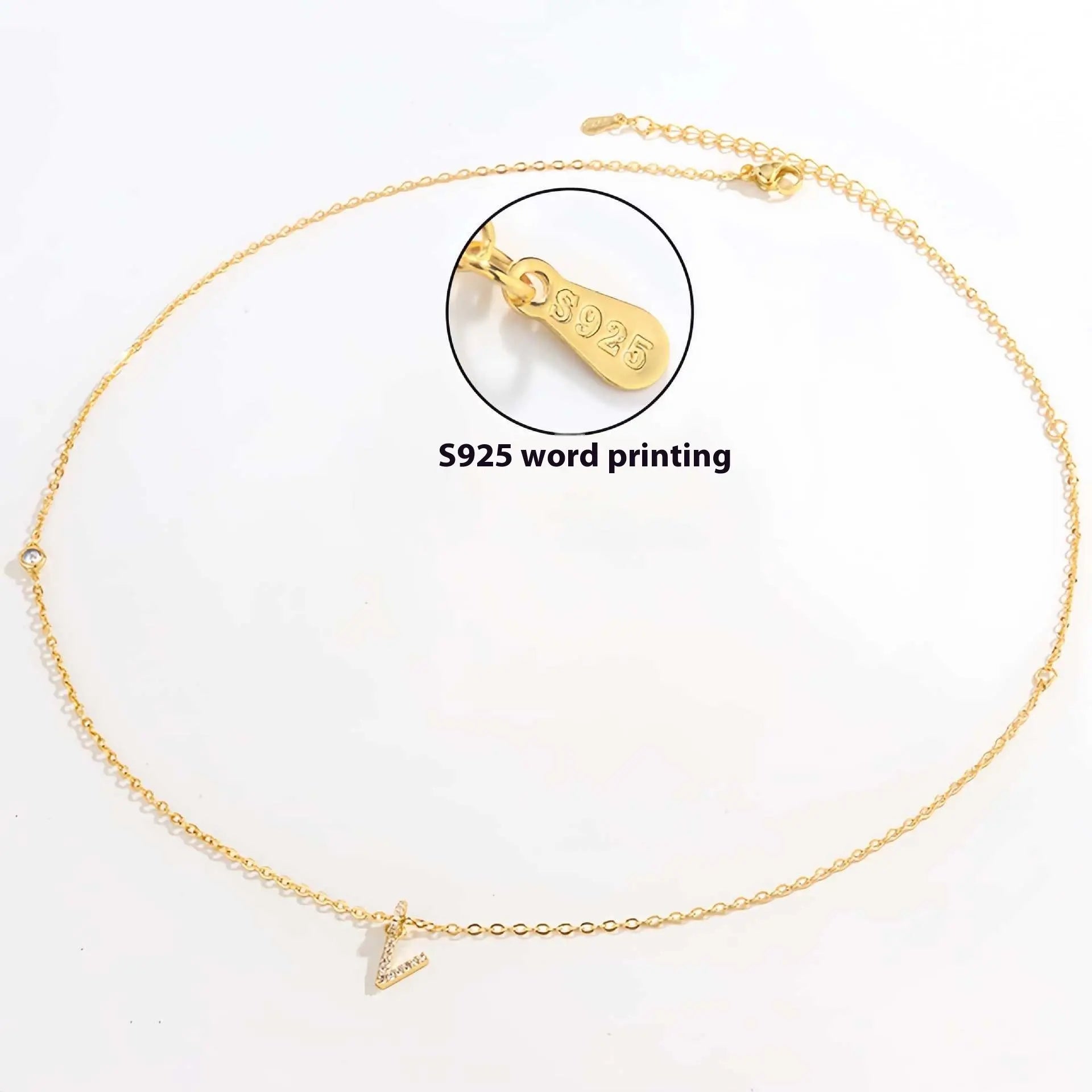 Collier Double Polyvalent Argent 925 Lettre Dorée - Style Sophistiqué - BMYANY