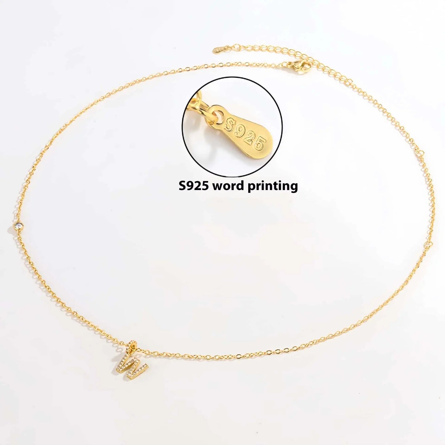 Collier Double Polyvalent Argent 925 Lettre Dorée - Style Sophistiqué - BMYANY