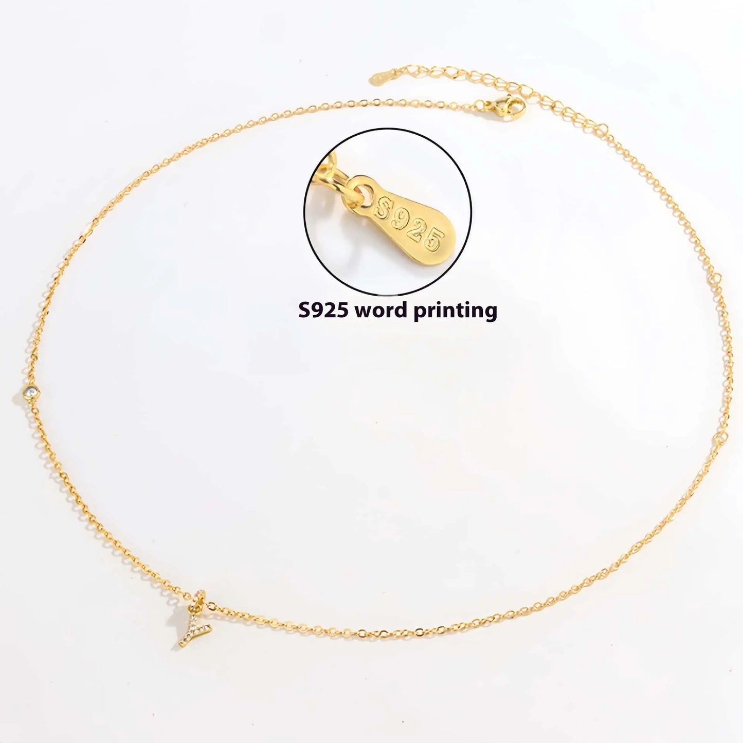 Collier Double Polyvalent Argent 925 Lettre Dorée - Style Sophistiqué - BMYANY