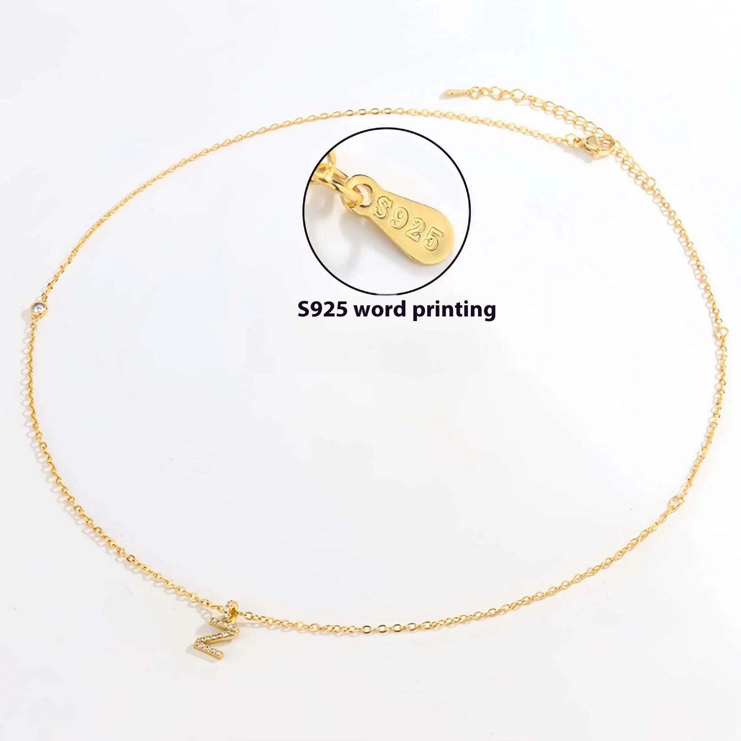 Collier Double Polyvalent Argent 925 Lettre Dorée - Style Sophistiqué - BMYANY