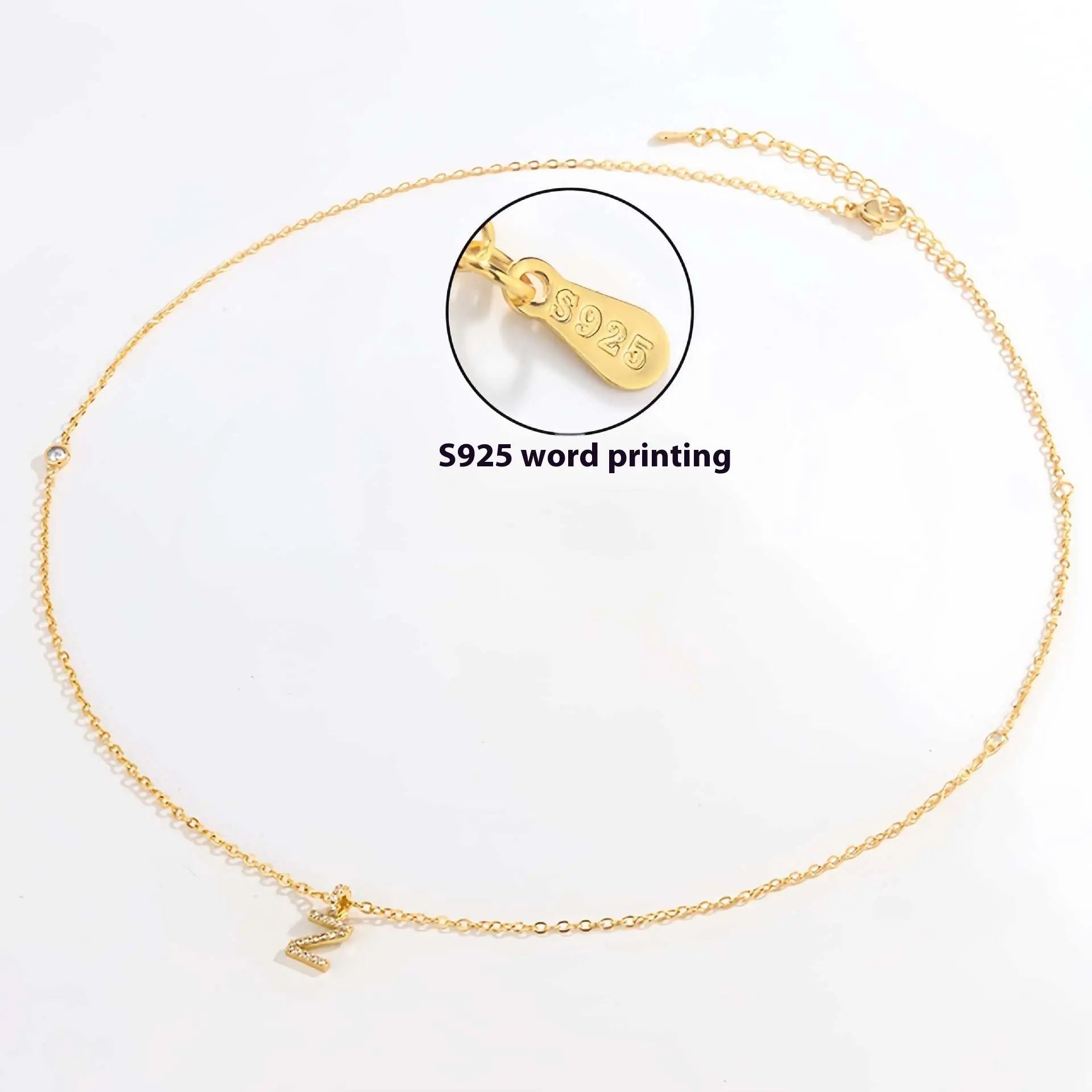 Collier Double Polyvalent Argent 925 Lettre Dorée - Style Sophistiqué - BMYANY