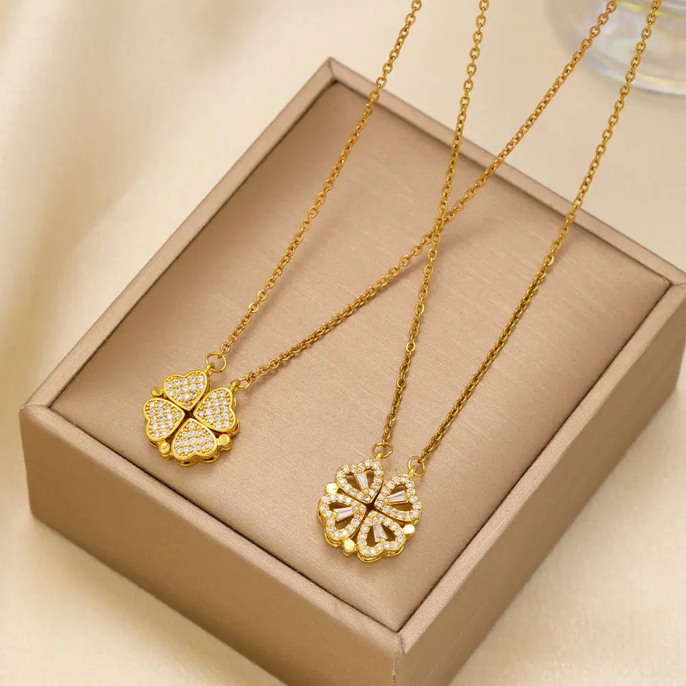Collier Femme Acier Inoxydable Cœur en Zircon - BMYANY