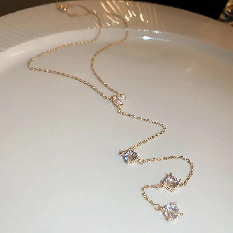Collier Femme Cercle Gouttes d’Eau en Zircon de Luxe - BMYANY