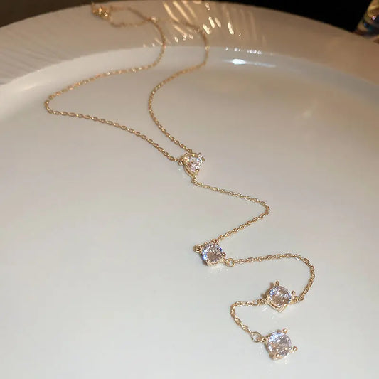 Collier Femme Cercle Gouttes d’Eau en Zircon de Luxe - BMYANY