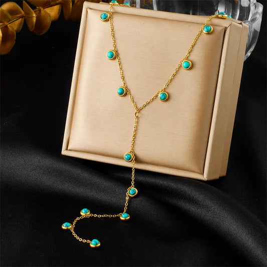 Collier Femme Simple Forme Y avec Pompon Rond - BMYANY
