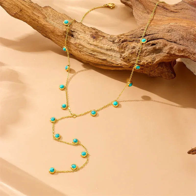 Collier Femme Simple Forme Y avec Pompon Rond - BMYANY