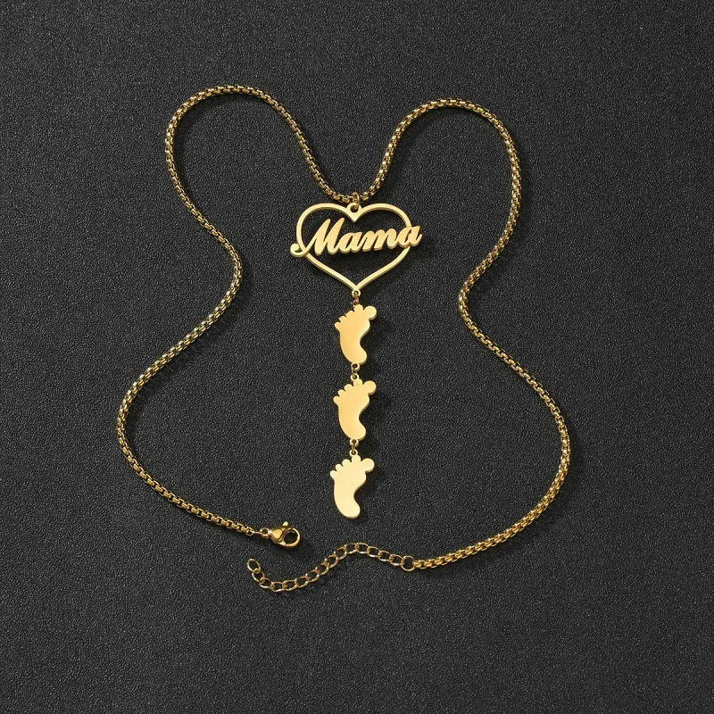 Collier Médaillon Maman et Enfant - Acier Inoxydable Love - BMYANY