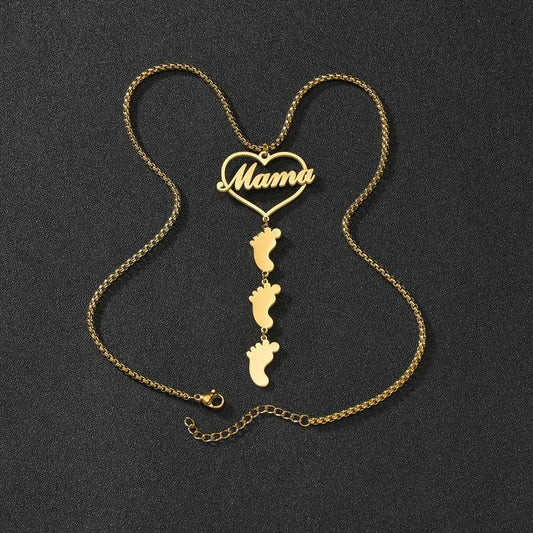 Collier Médaillon Maman et Enfant - Acier Inoxydable Love - BMYANY