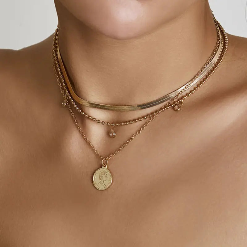 Collier Multicouche Chaîne Serpent Cristal Élégant - BMYANY