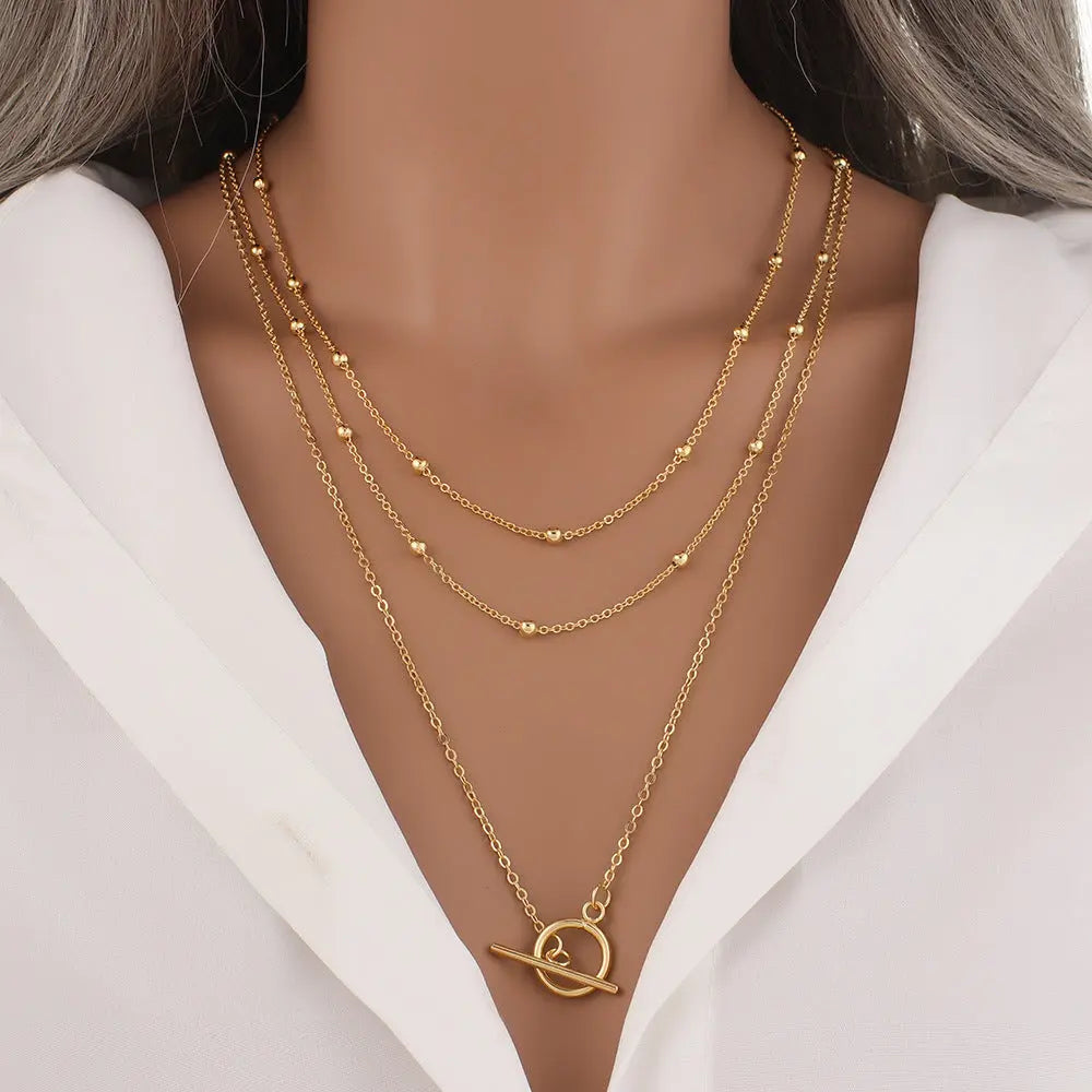 Collier Multicouche Chaîne Serpent Cristal Élégant - BMYANY