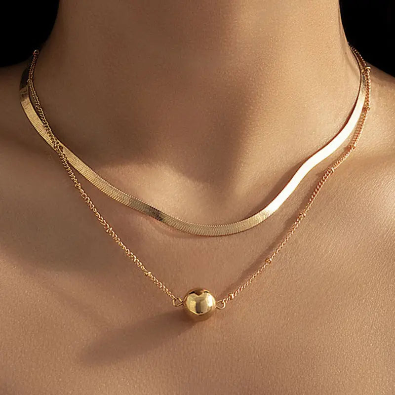 Collier Multicouche Chaîne Serpent Cristal Élégant - BMYANY