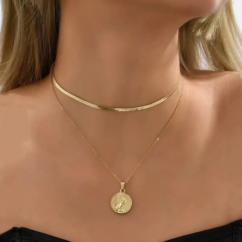 Collier Multicouche Chaîne Serpent Cristal Élégant - BMYANY