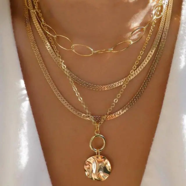 Collier Multicouche Chaîne Serpent Cristal Élégant - BMYANY