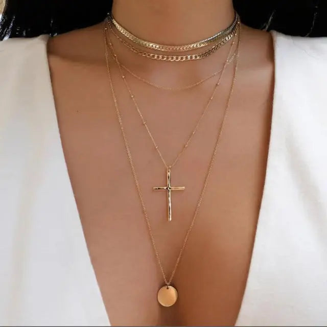 Collier Multicouche Chaîne Serpent Cristal Élégant - BMYANY