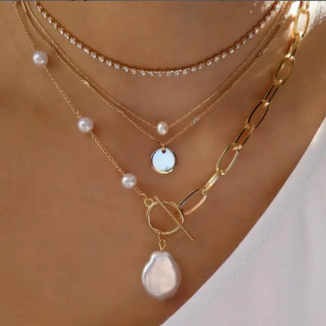 Collier Multicouche Chaîne Serpent Cristal Élégant - BMYANY