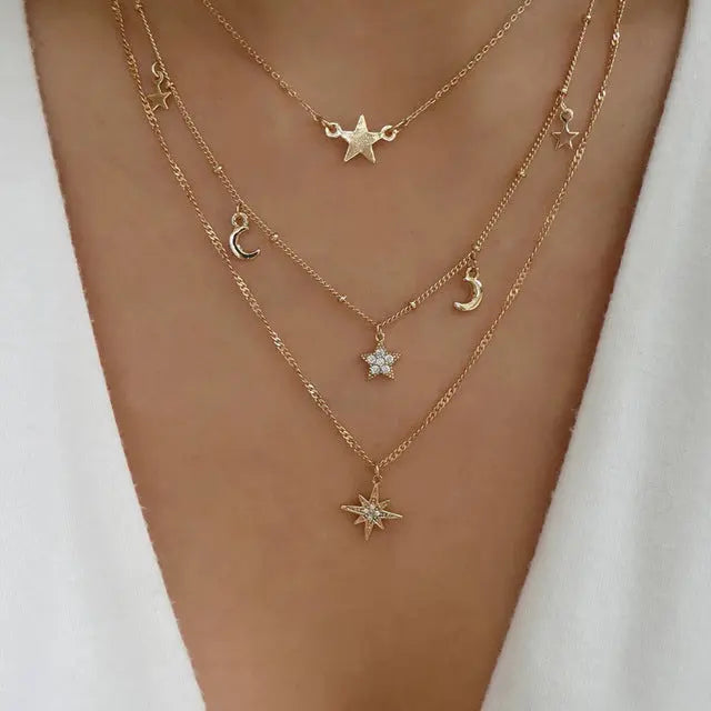 Collier Multicouche Chaîne Serpent Cristal Élégant - BMYANY