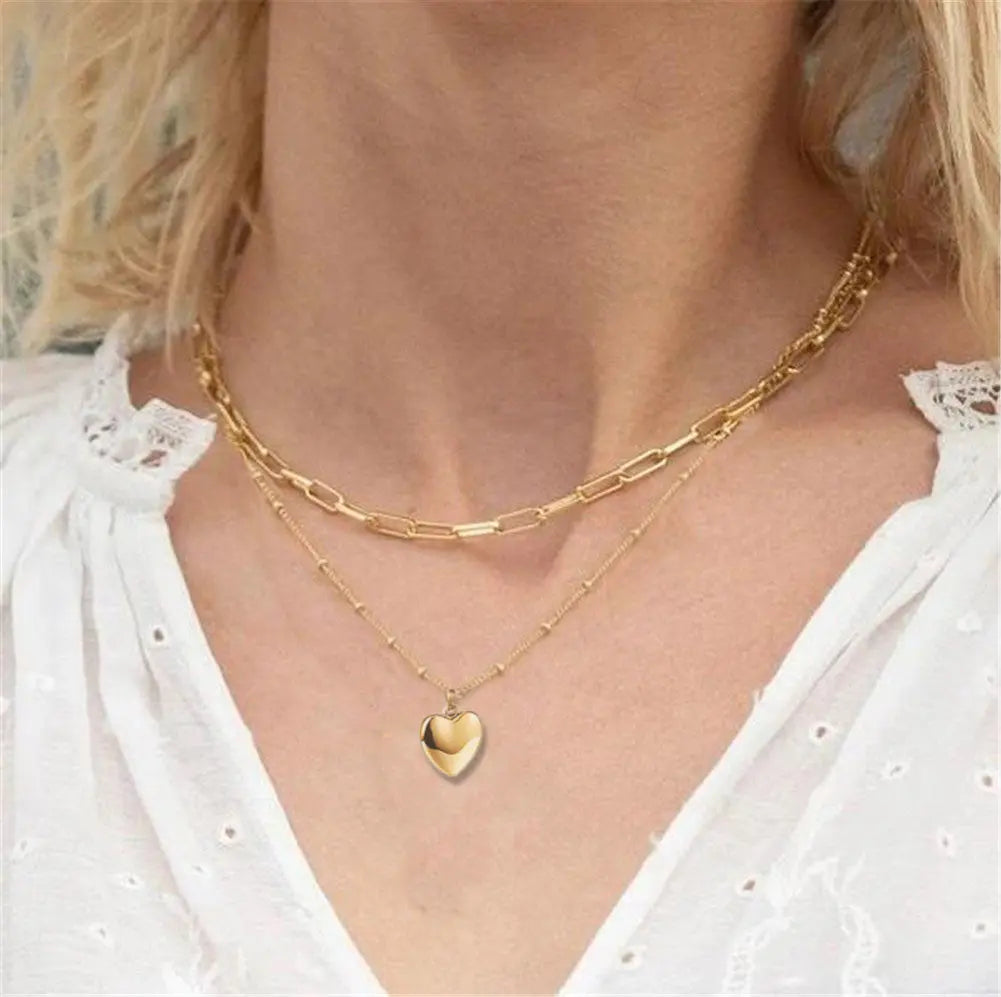 Collier Multicouche Chaîne Serpent Cristal Élégant - BMYANY