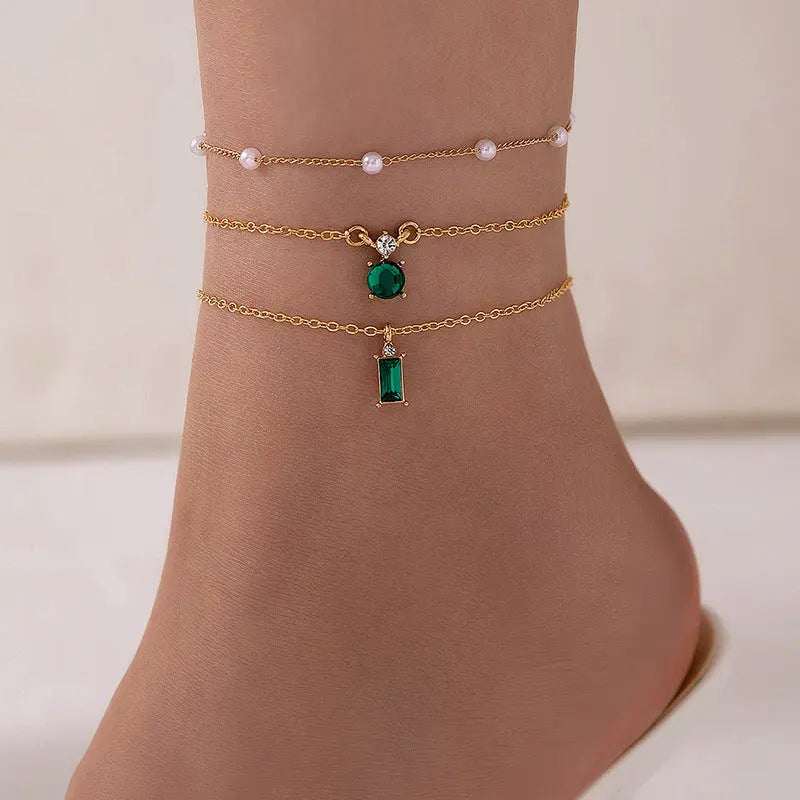 Collier Multicouche Perles Bleu Vert Vintage Simplicité - BMYANY