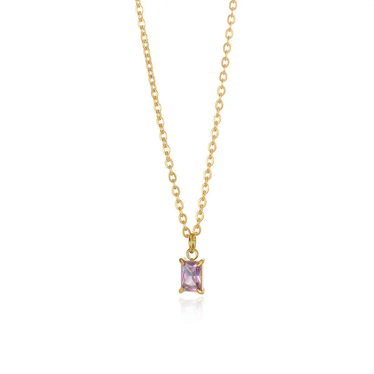 Collier Pendentif Pierre de Naissance Décembre - Acier Inoxydable Femme - BMYANY