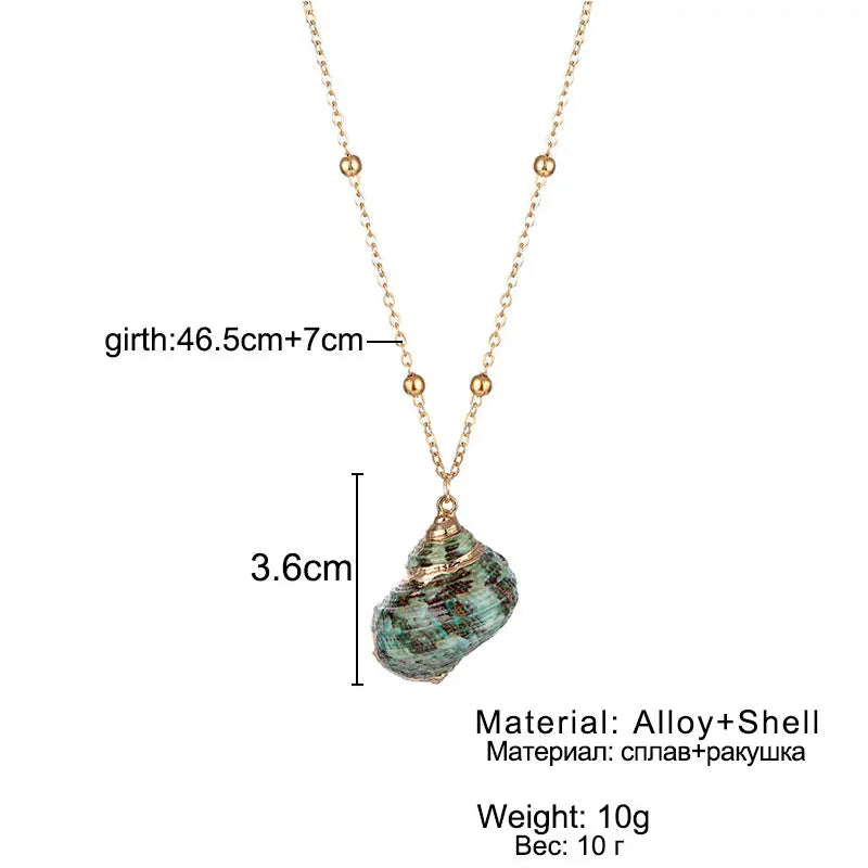 Collier Perles Coquillage Naturel Pendentif Nacré Ornemental - BMYANY