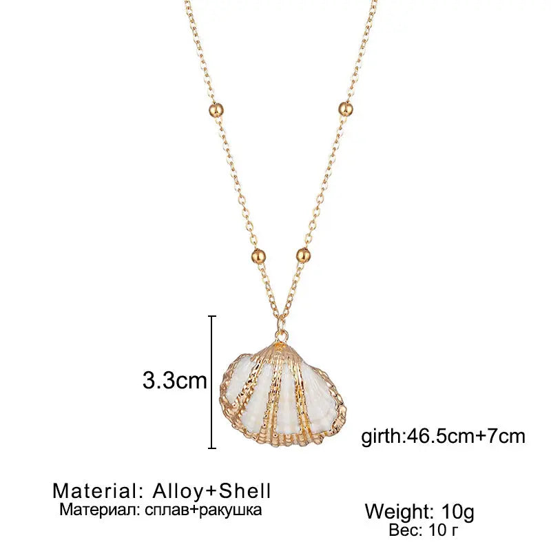 Collier Perles Coquillage Naturel Pendentif Nacré Ornemental - BMYANY