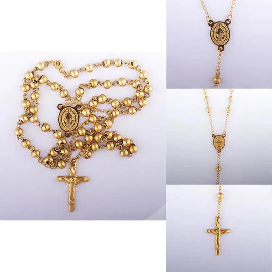 Collier San Benito Acier Inoxydable | Croix St Benito Femme - BMYANY