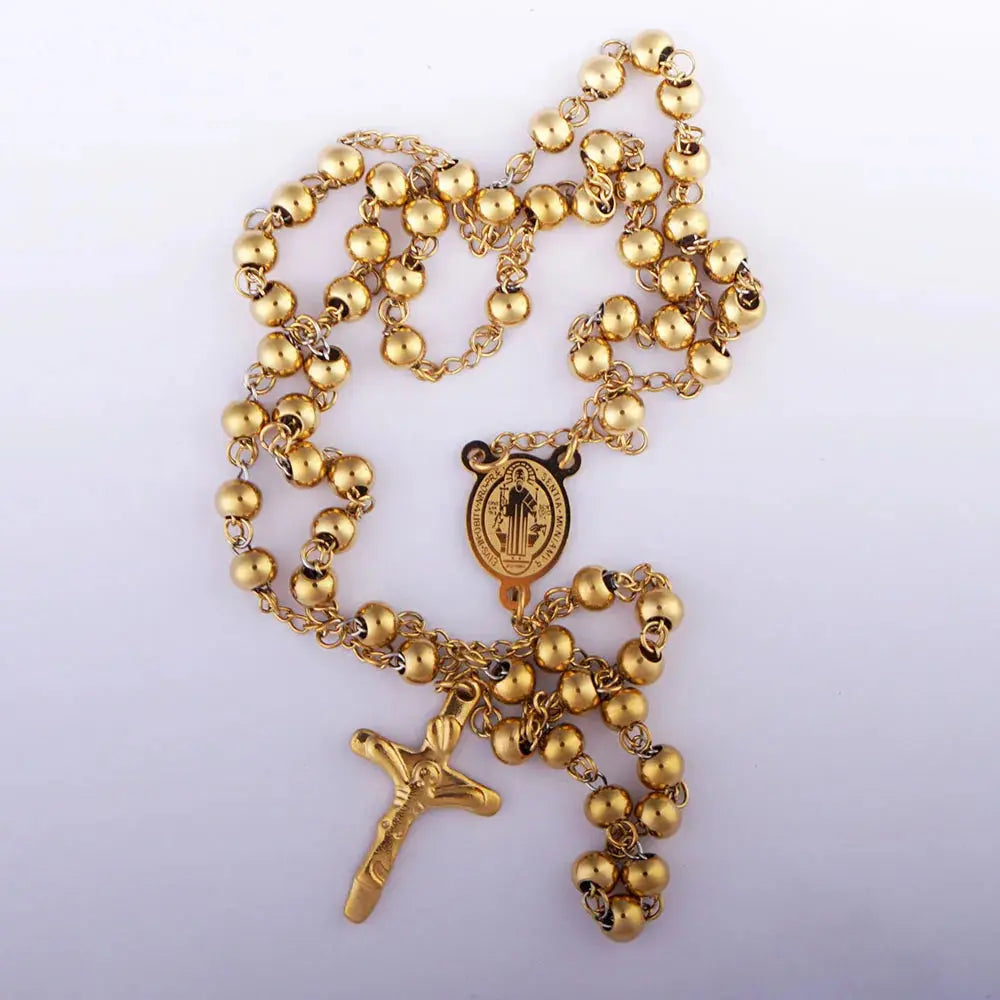 Collier San Benito Acier Inoxydable | Croix St Benito Femme - BMYANY