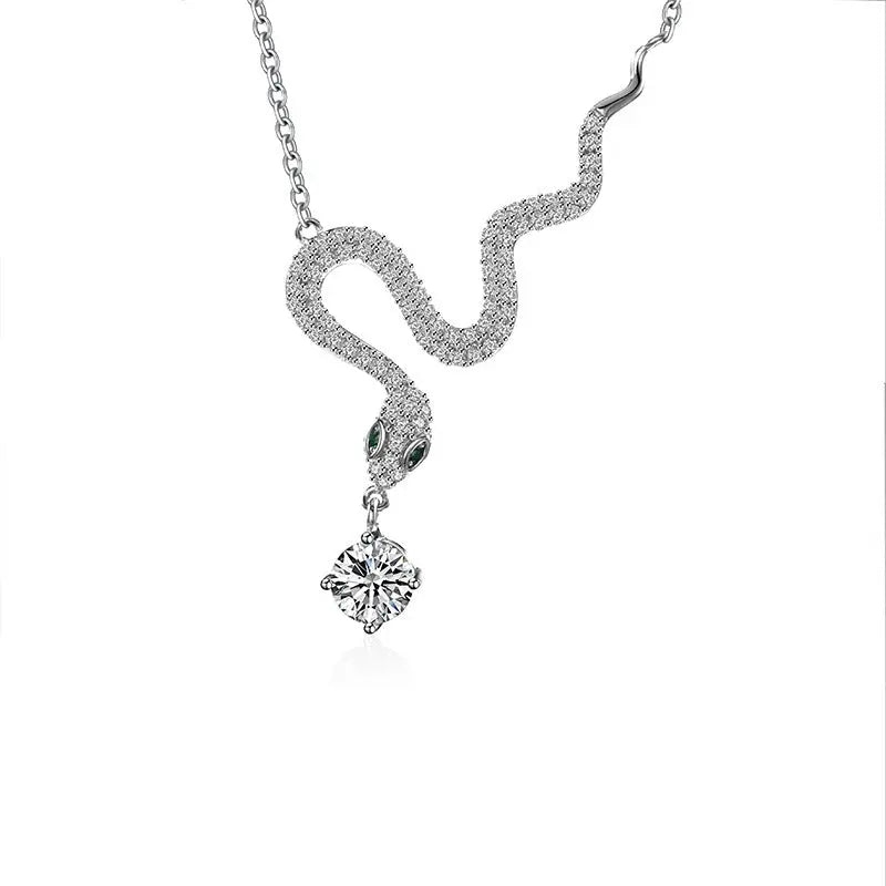 Collier Serpent Croix Argent Sterling S925 Année du Serpent - BMYANY