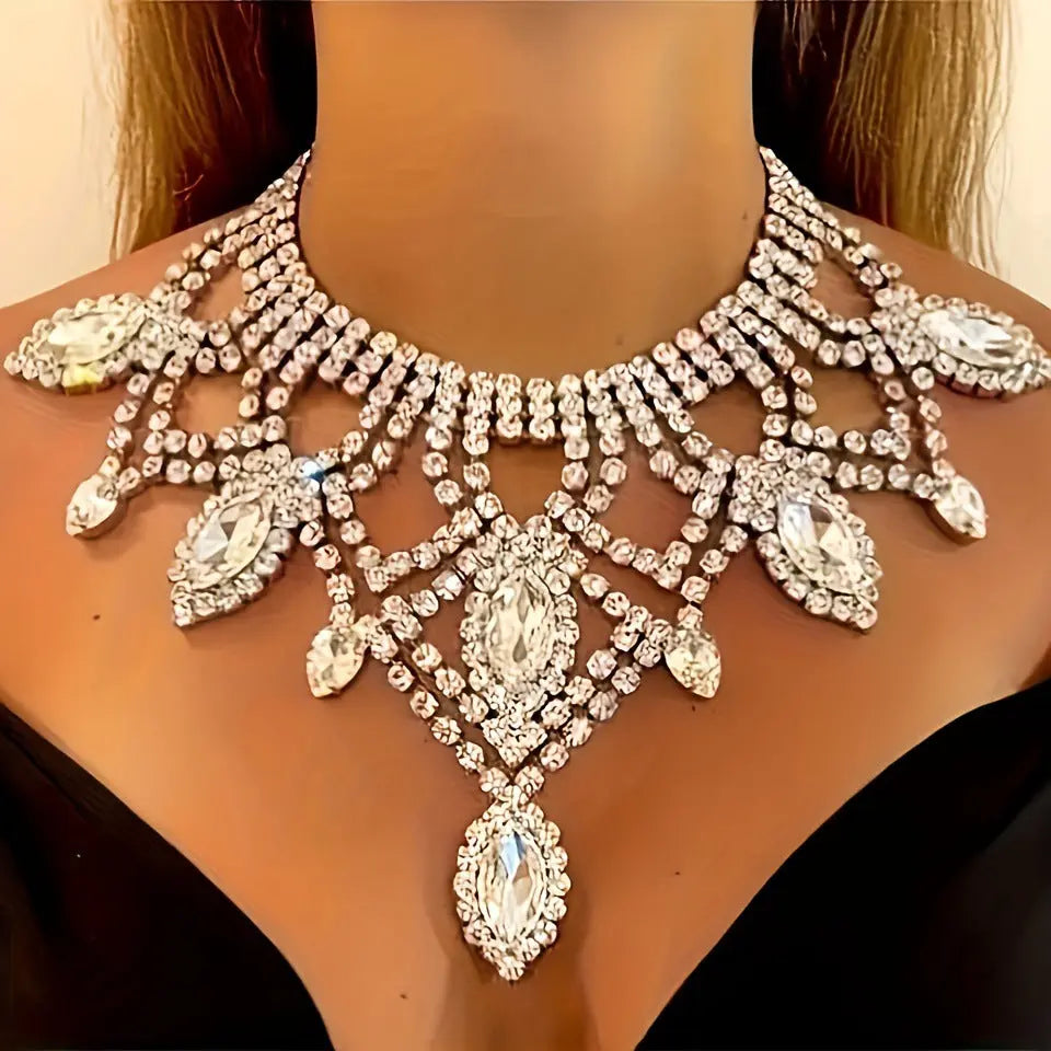 Collier Strass Exagéré Six Couleurs Multicouche Luxe - BMYANY