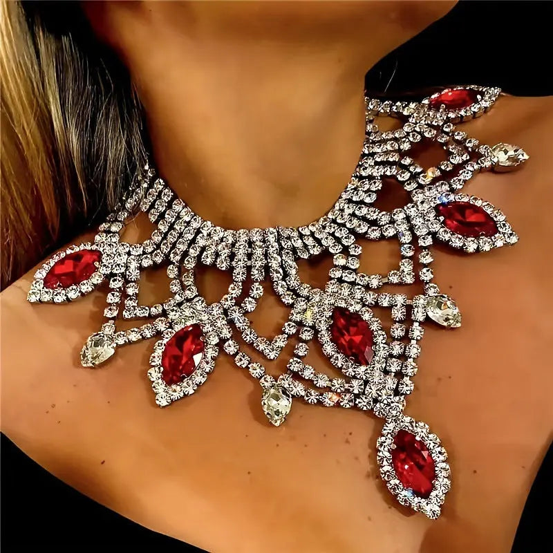 Collier Strass Exagéré Six Couleurs Multicouche Luxe - BMYANY