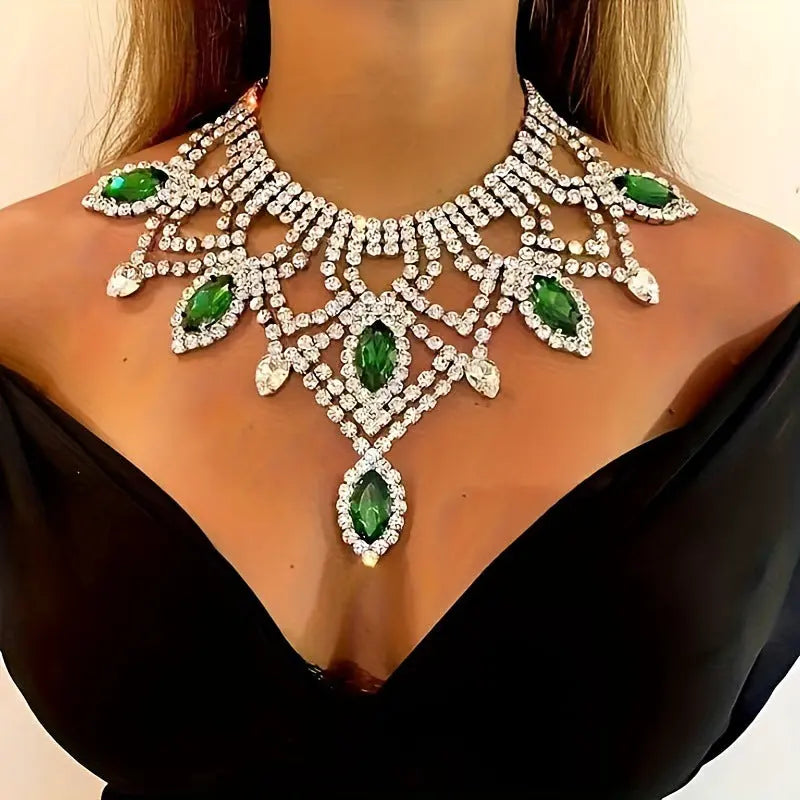 Collier Strass Exagéré Six Couleurs Multicouche Luxe - BMYANY
