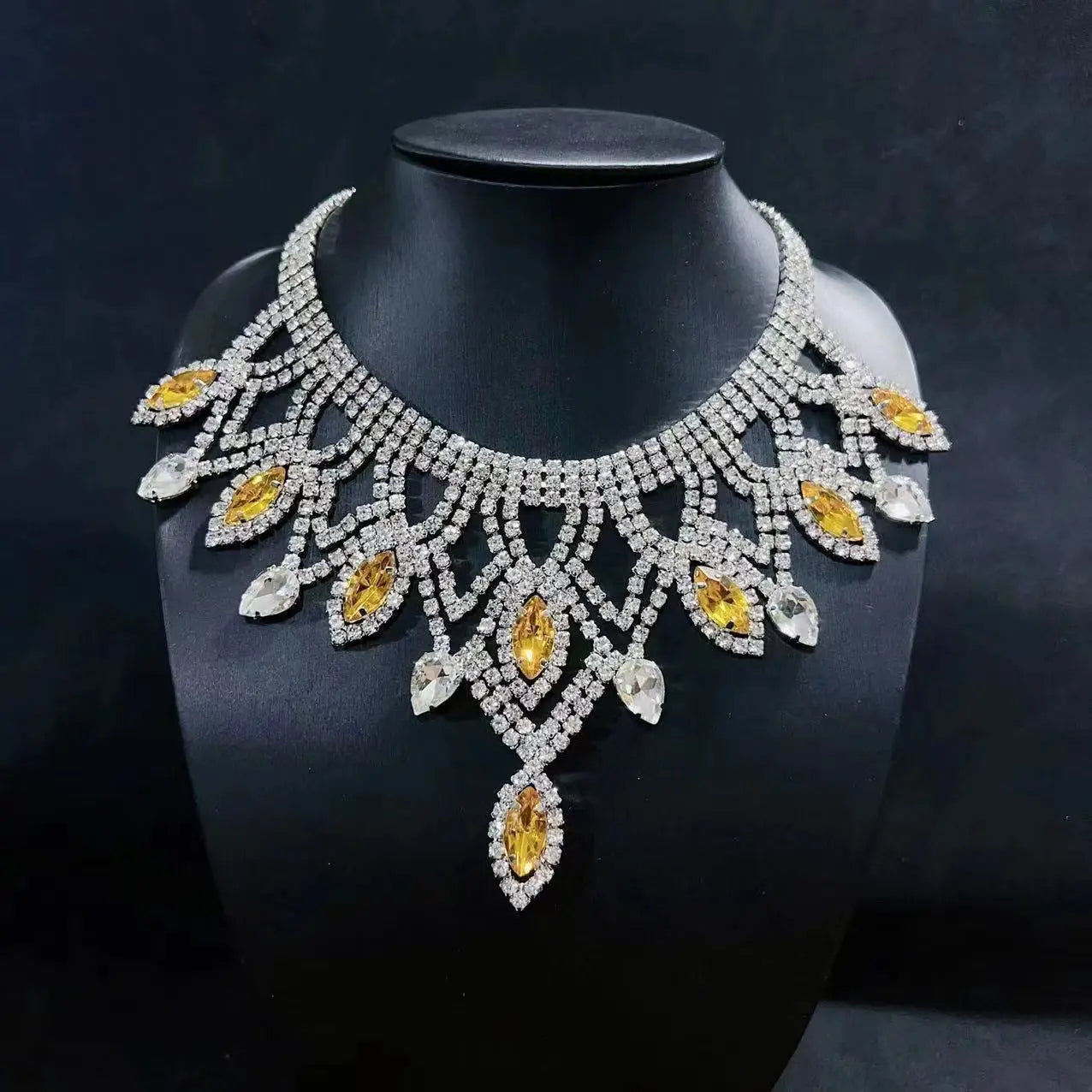 Collier Strass Exagéré Six Couleurs Multicouche Luxe - BMYANY