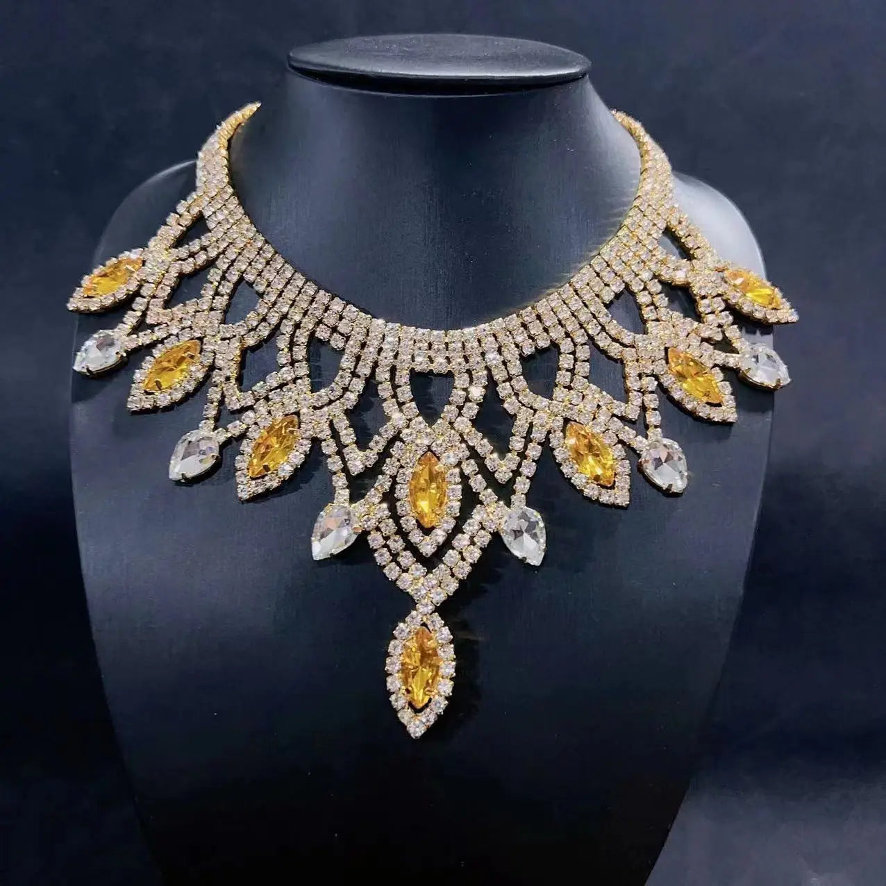 Collier Strass Exagéré Six Couleurs Multicouche Luxe - BMYANY