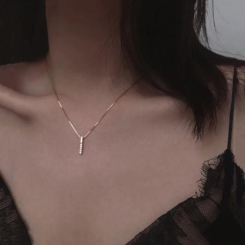 Collier  avec pendentif en argent sterling 925 véritable et zircon pour femme - BMYANY