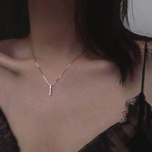 Collier  avec pendentif en argent sterling 925 véritable et zircon pour femme - BMYANY