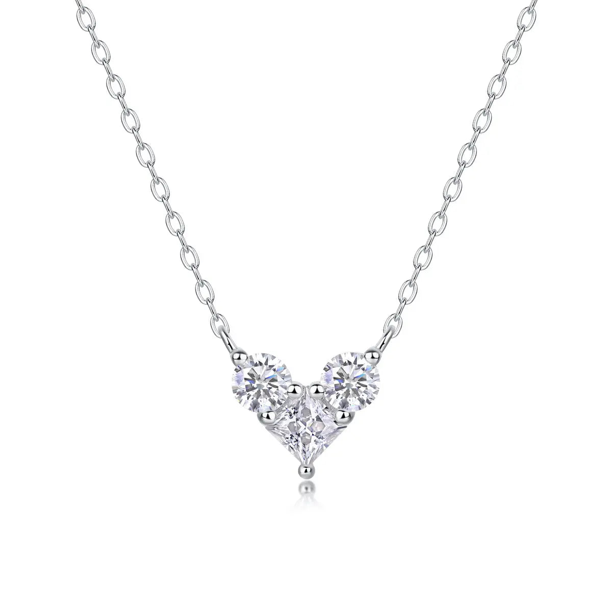 Collier d’argent S925 pendentif moissanite Amour présent - BMYANY